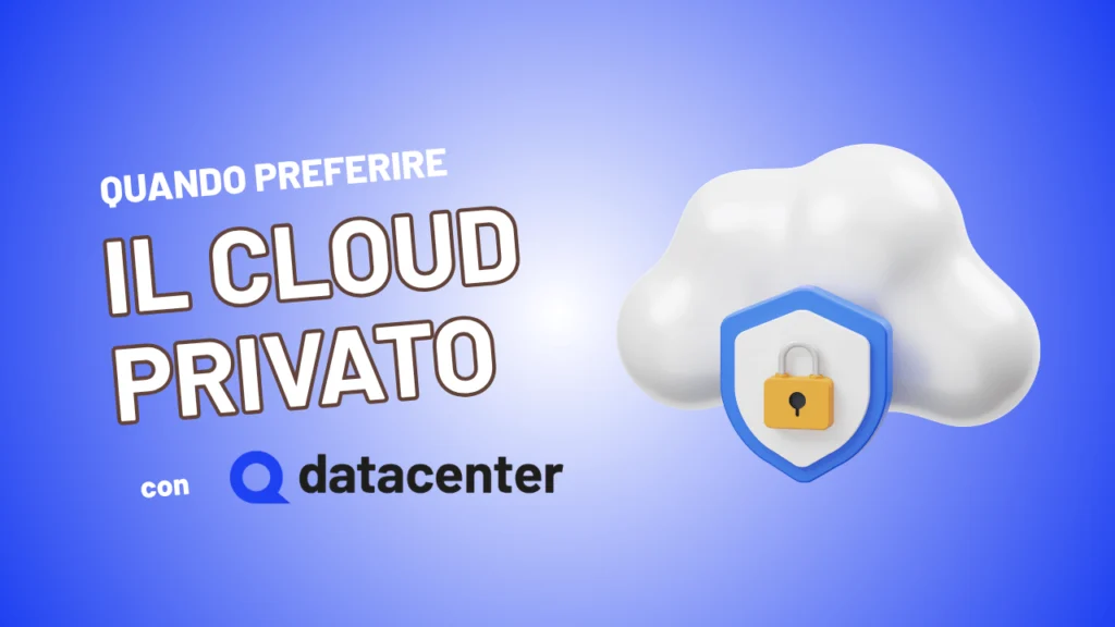 Nuvoletta con scudo e lucchetto: cloud privato con sicurezza e dati che restano in azienda.